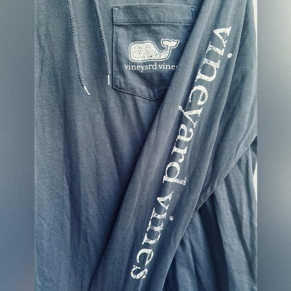 VINEYARD VINES mens small dark blue / grey long sleeve hooded top - Picture 4 of 6